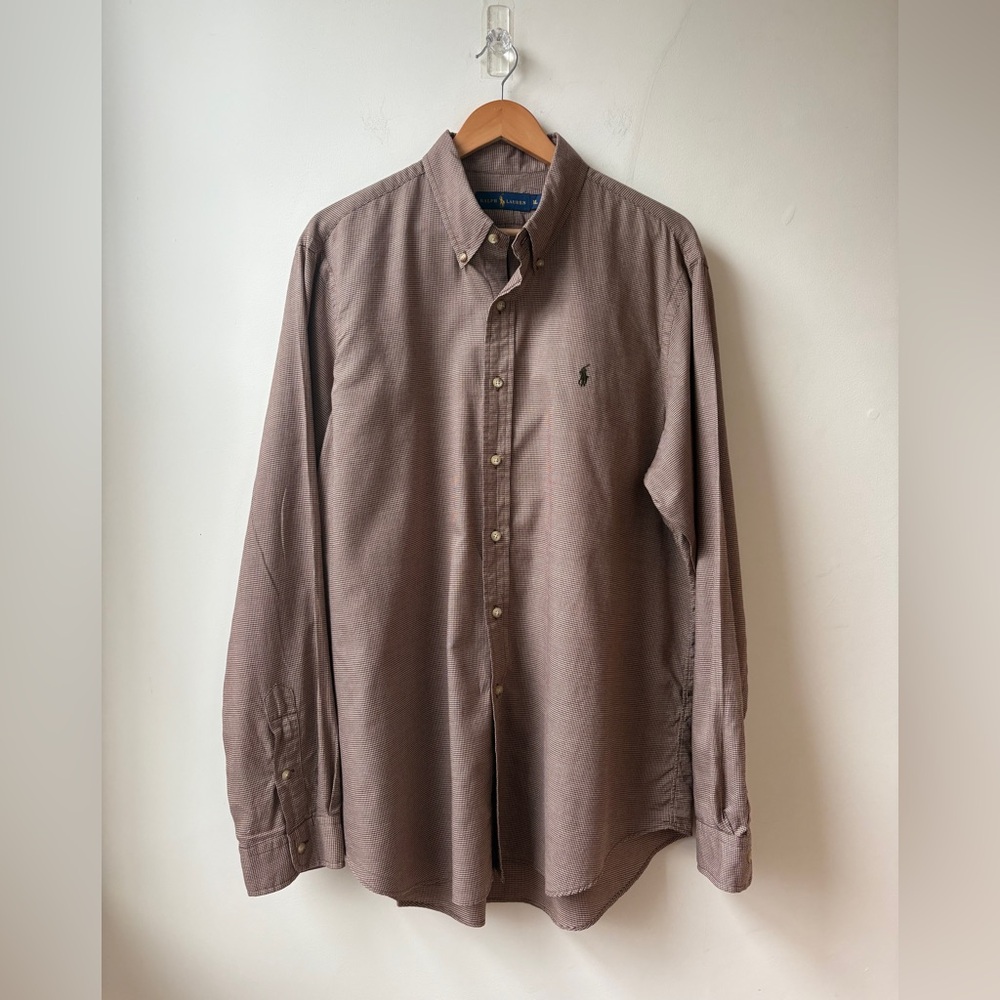 Ralph Lauren Brown Microcheck Button-Down Shirt - Picture 2 of 13